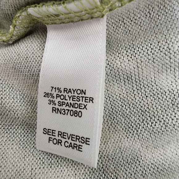 NWOT Cato XL Green Colorblock Cold Shoulder Sweater Top Cutout Neck - Picture 12 of 13